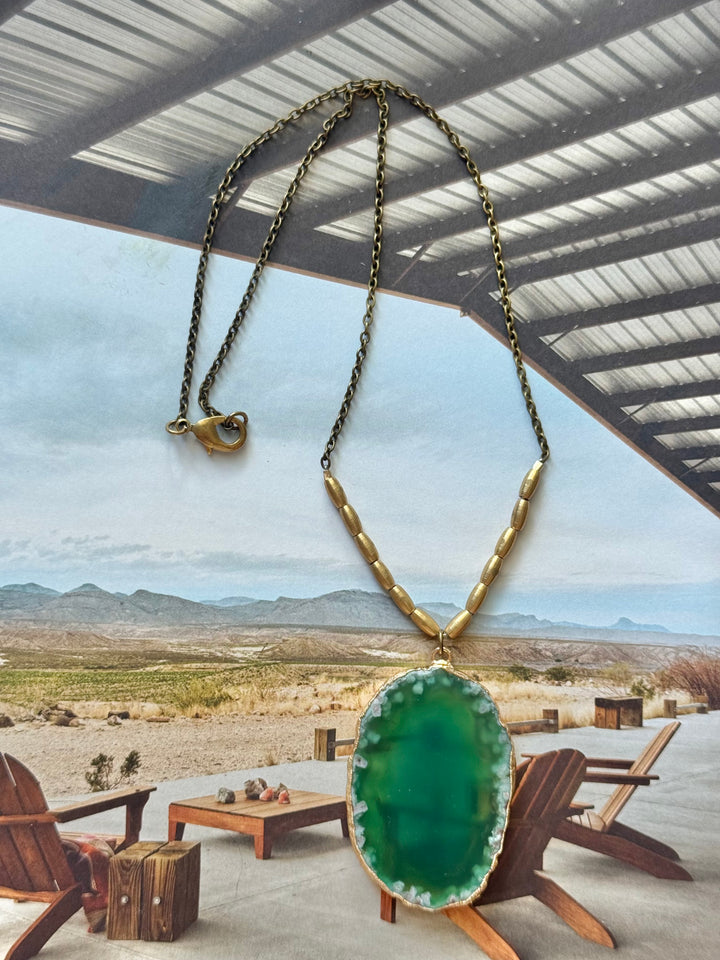 Lara L emerald Earth necklace ( from our desert collection)