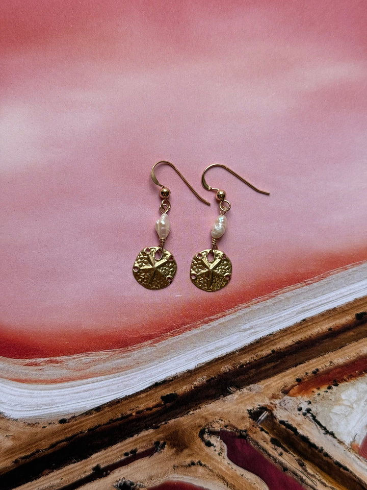 Lara L Mini Sand Dollar Earrings