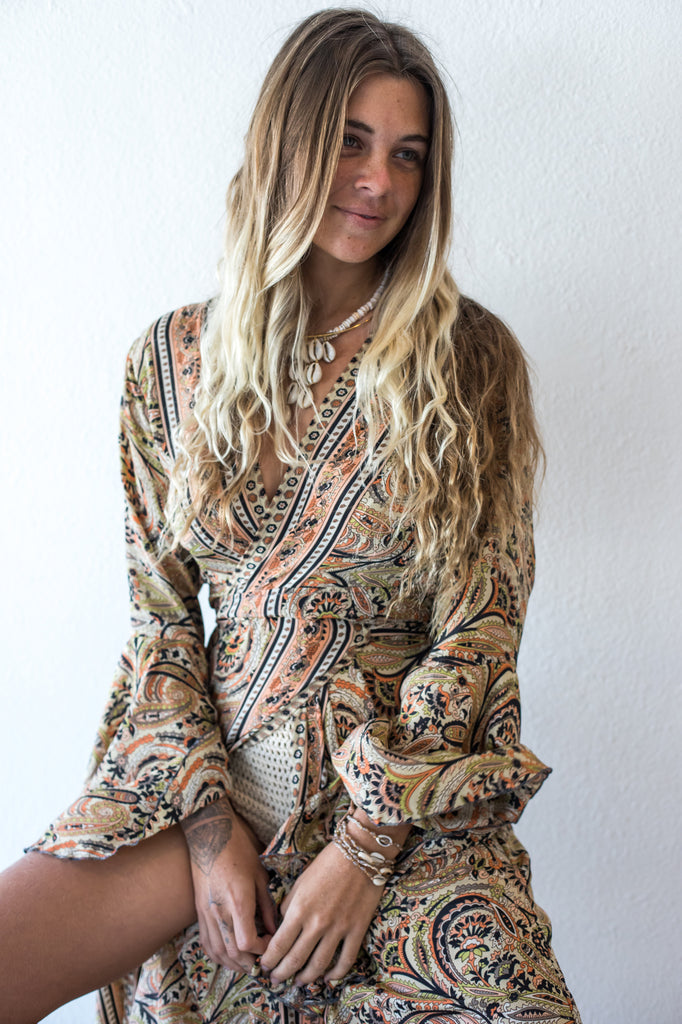 My Trip To Goa Wrap Kimono Dress