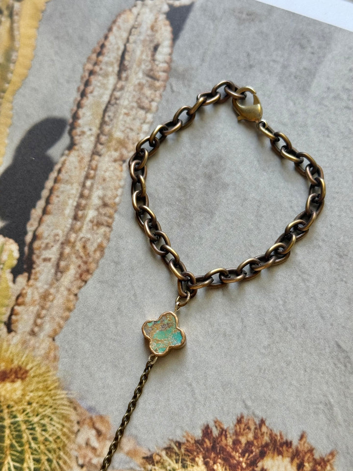 Lara L turquoise bloom Handchain ( from our  desert  collection)