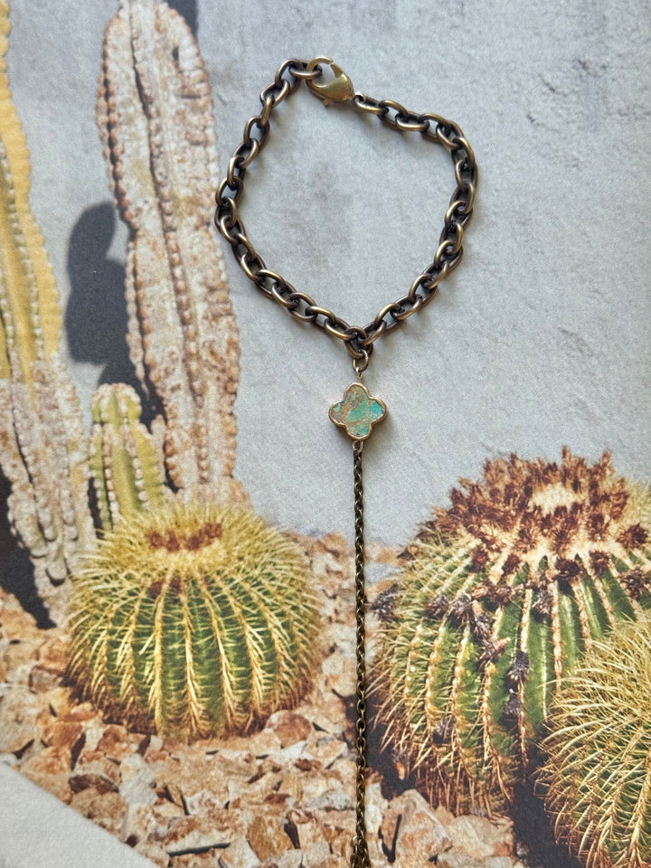 Lara L turquoise bloom Handchain ( from our  desert  collection)