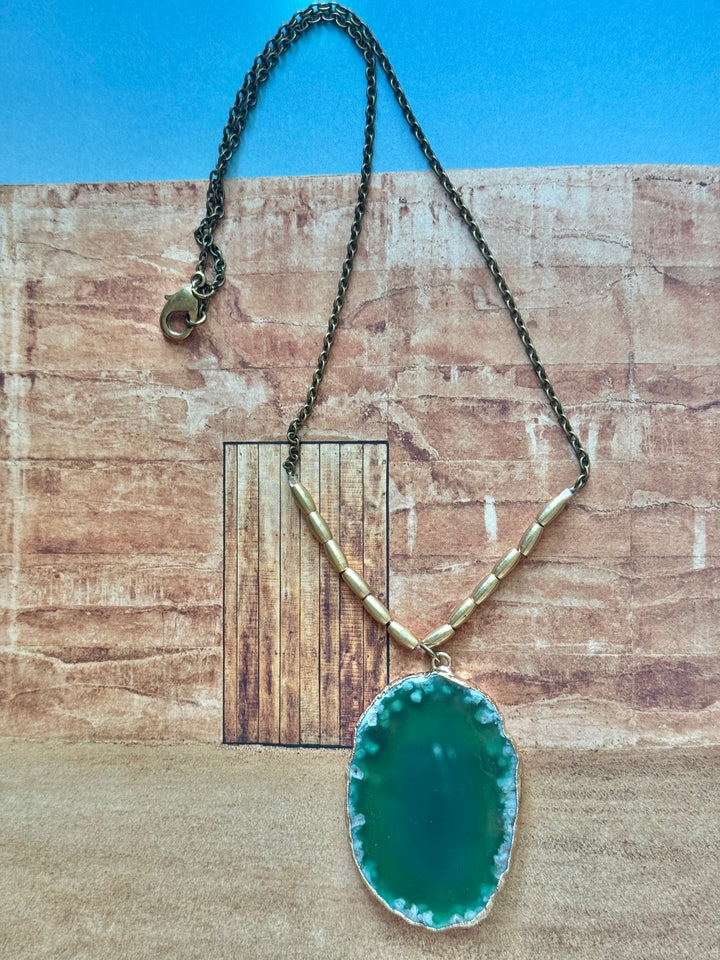 Lara L emerald Earth necklace ( from our desert collection)