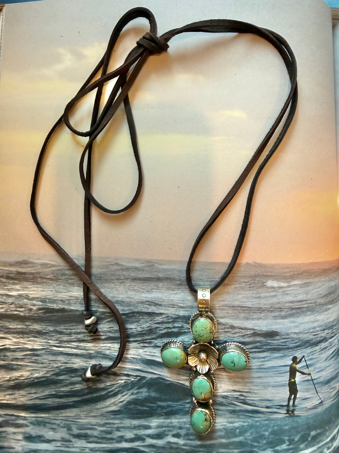 Lara L Turquoise Cruz necklace