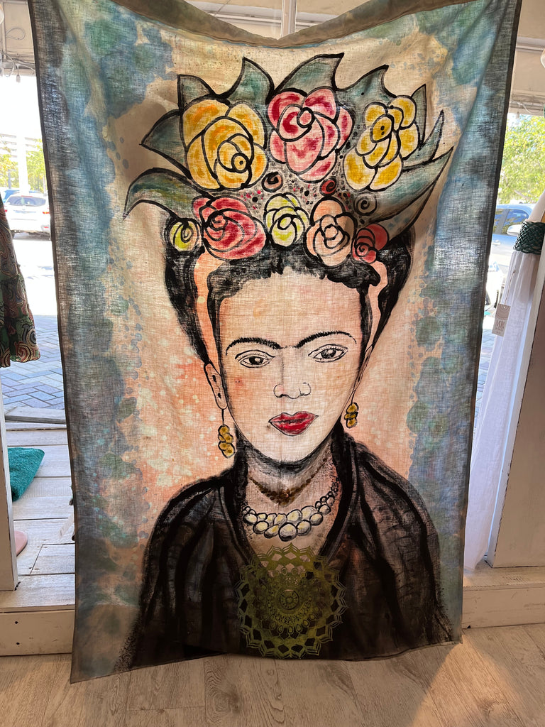 Frida kahlo hand painted canvas