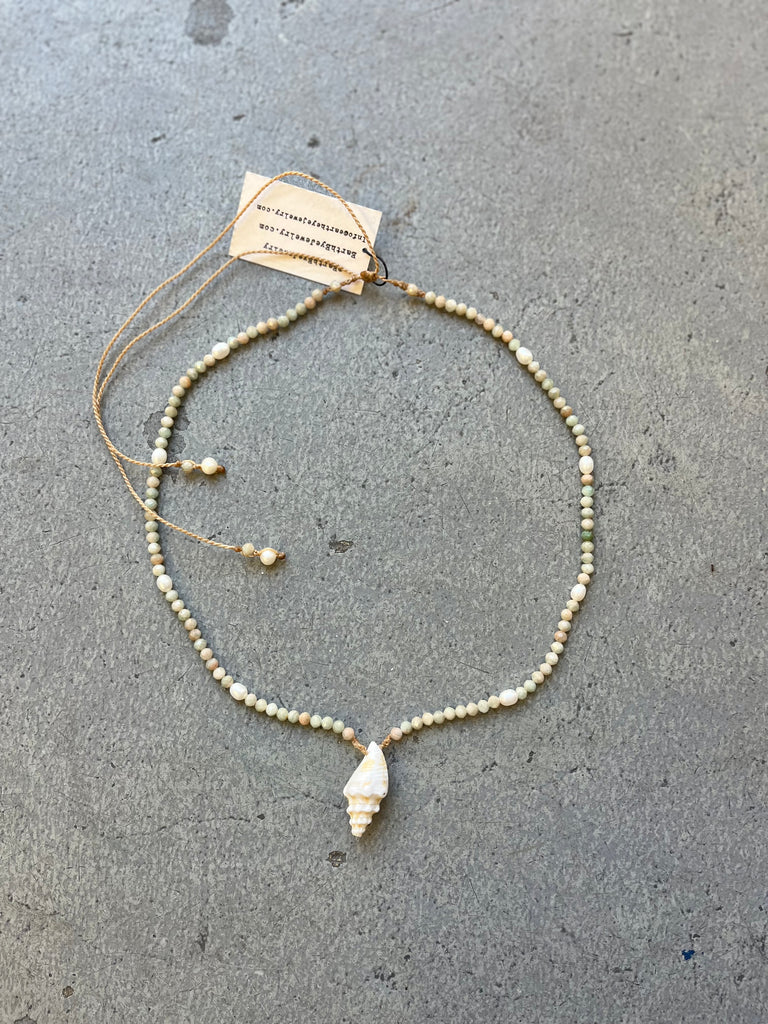 Earth eye Amazonite pearls necklace