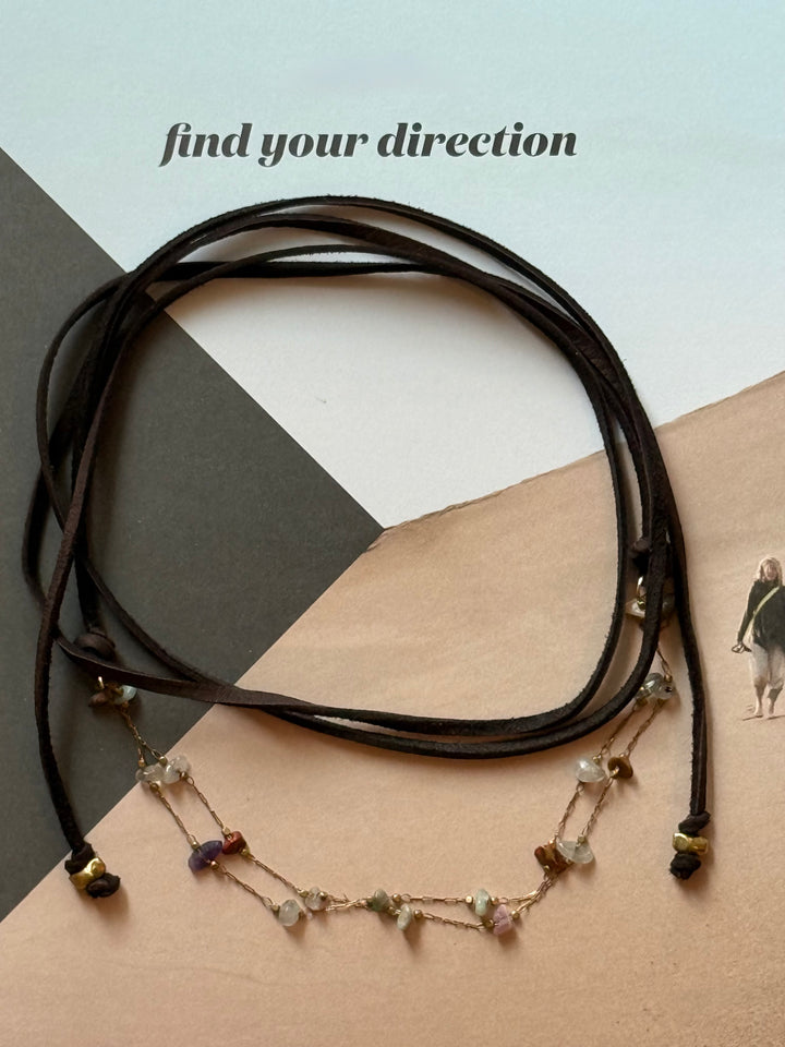 Lara L. Dune Chain Leather Wrap