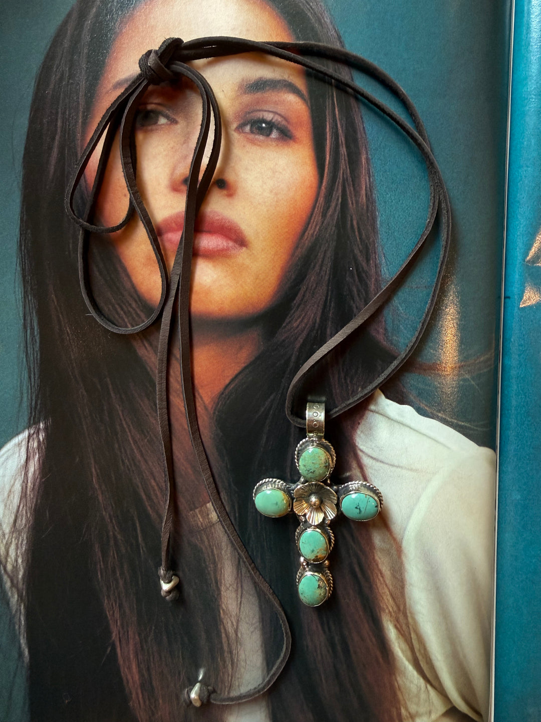 Lara L Turquoise Cruz necklace