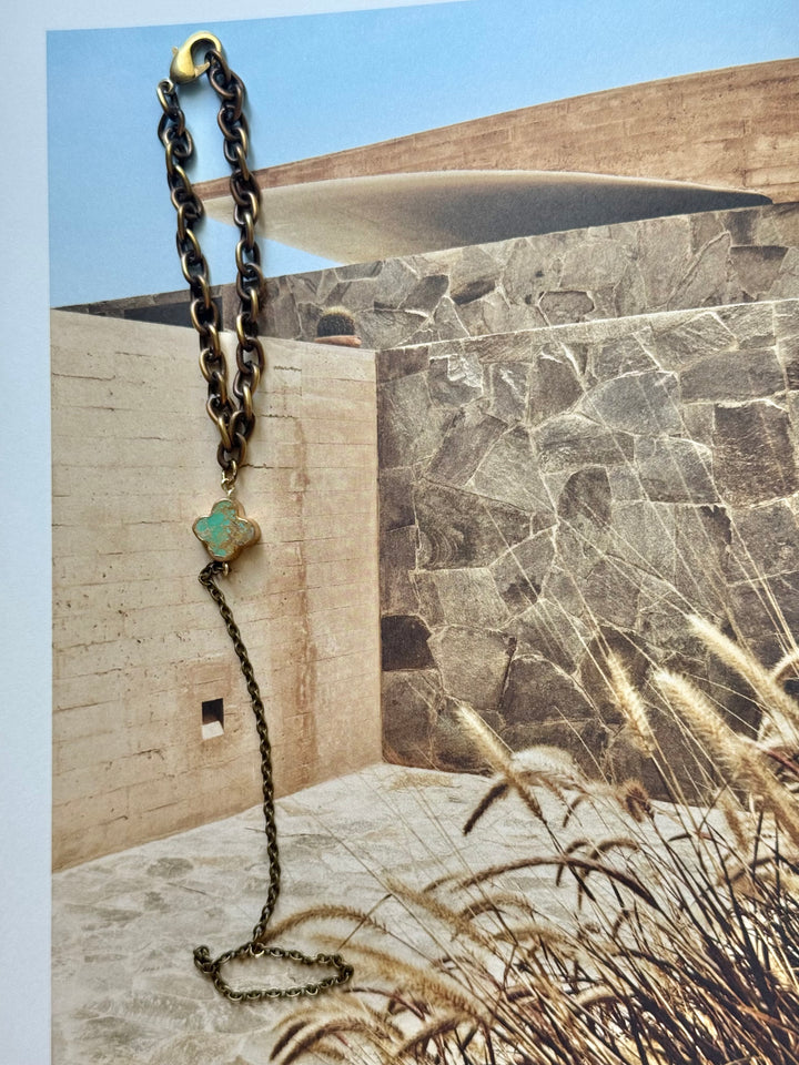Lara L turquoise bloom Handchain ( from our  desert  collection)