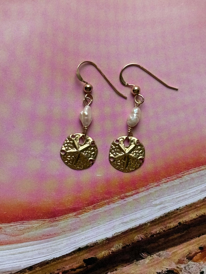 Lara L Mini Sand Dollar Earrings