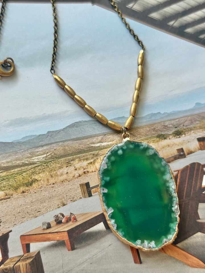 Lara L emerald Earth necklace ( from our desert collection)