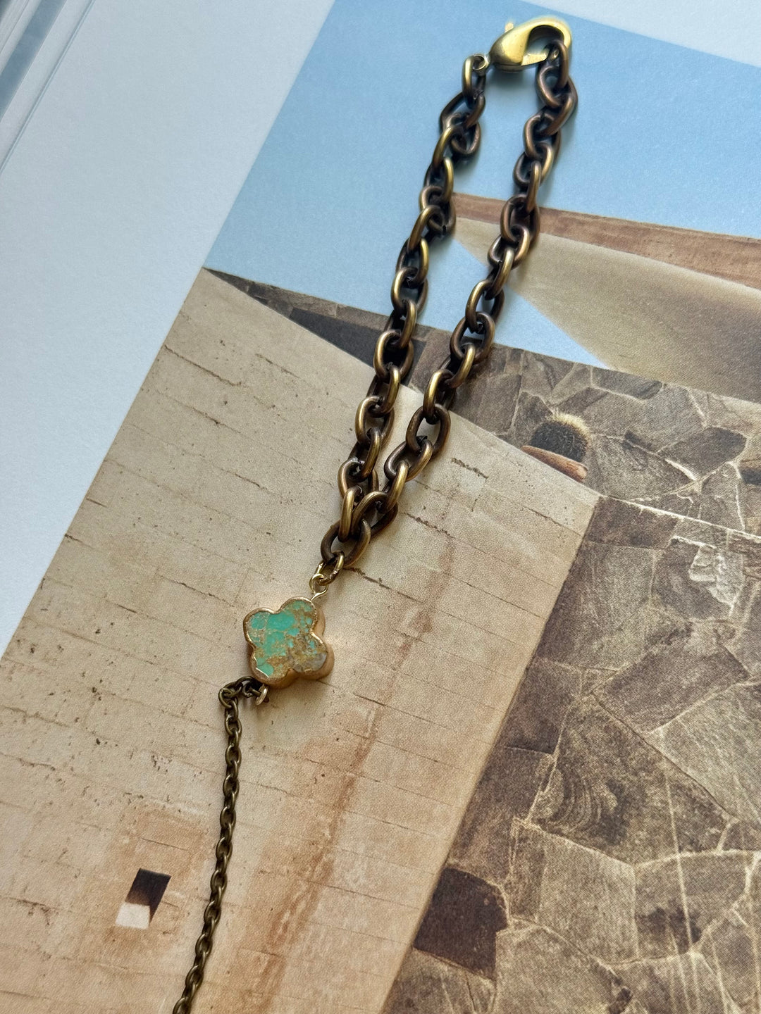 Lara L turquoise bloom Handchain ( from our  desert  collection)
