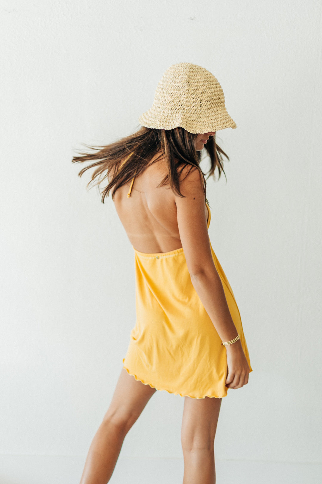 Yellow Tide Mini Dress