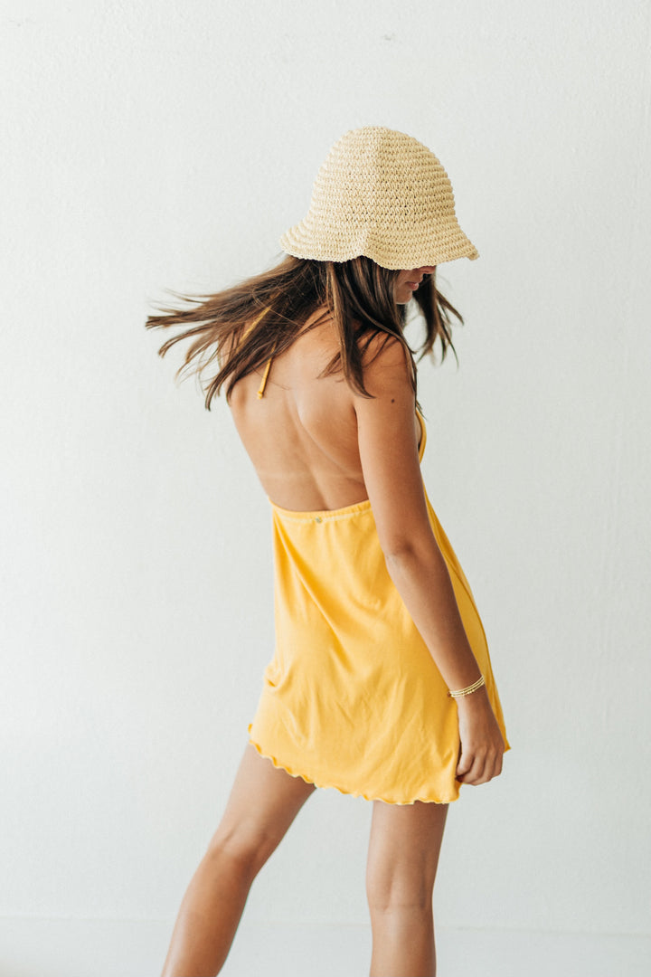 Yellow Tide Mini Dress