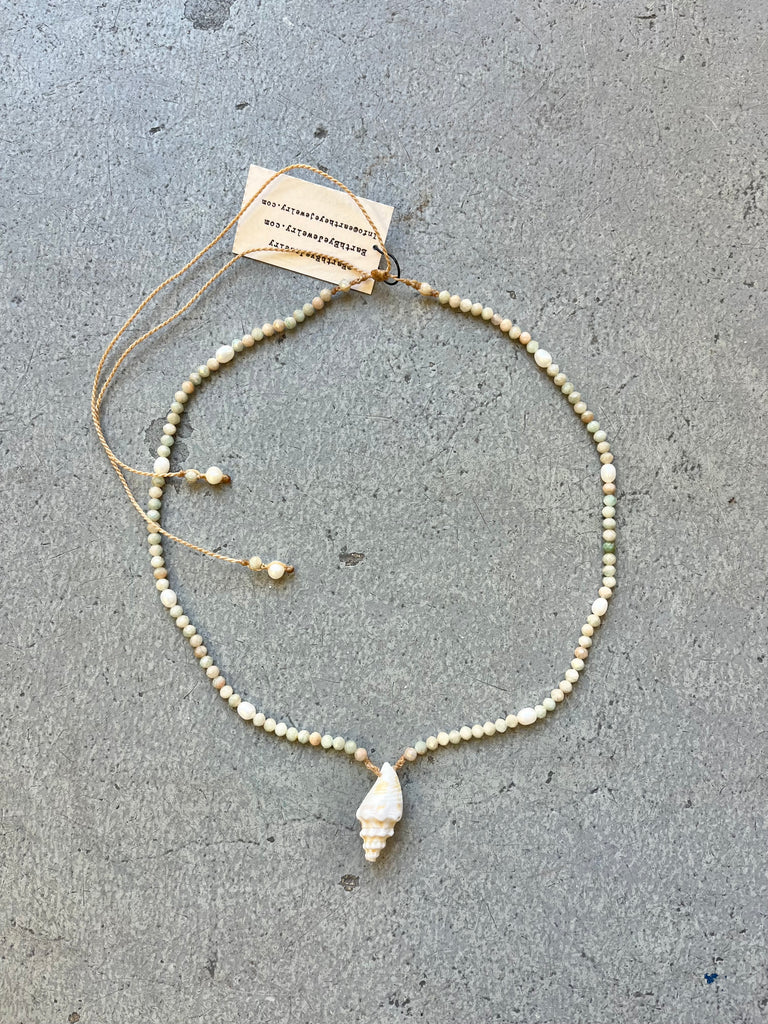 Earth eye Amazonite pearls necklace