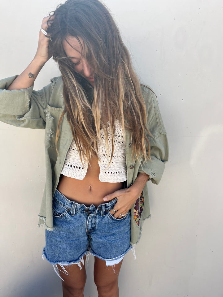 She is a Surfer Green Jacket