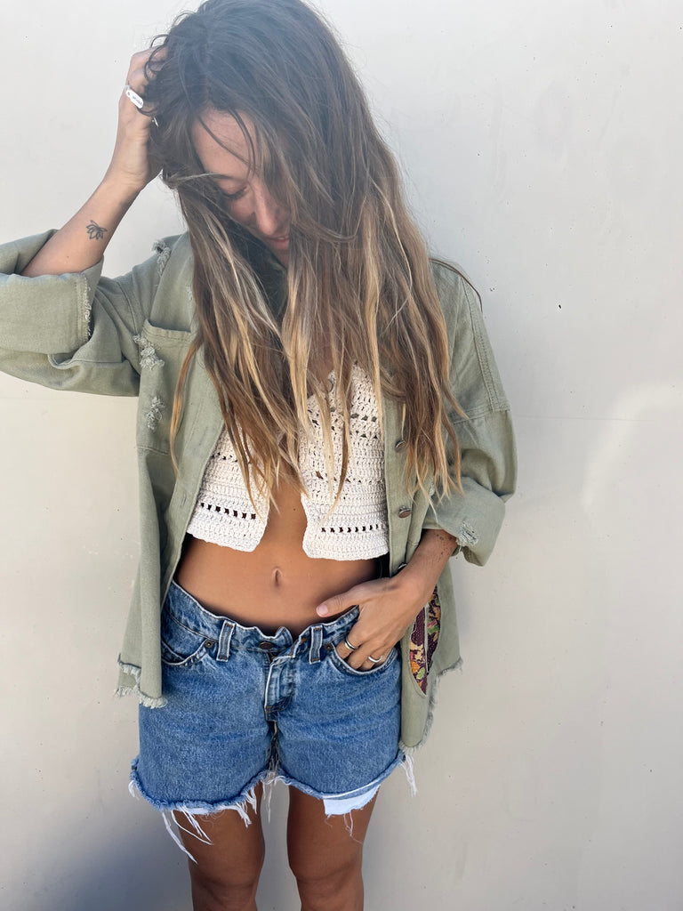 She is a Surfer Green Jacket