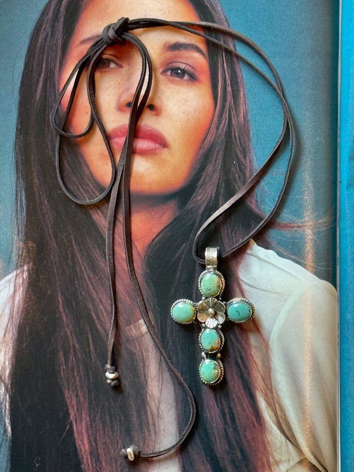 Lara L Turquoise Cruz necklace