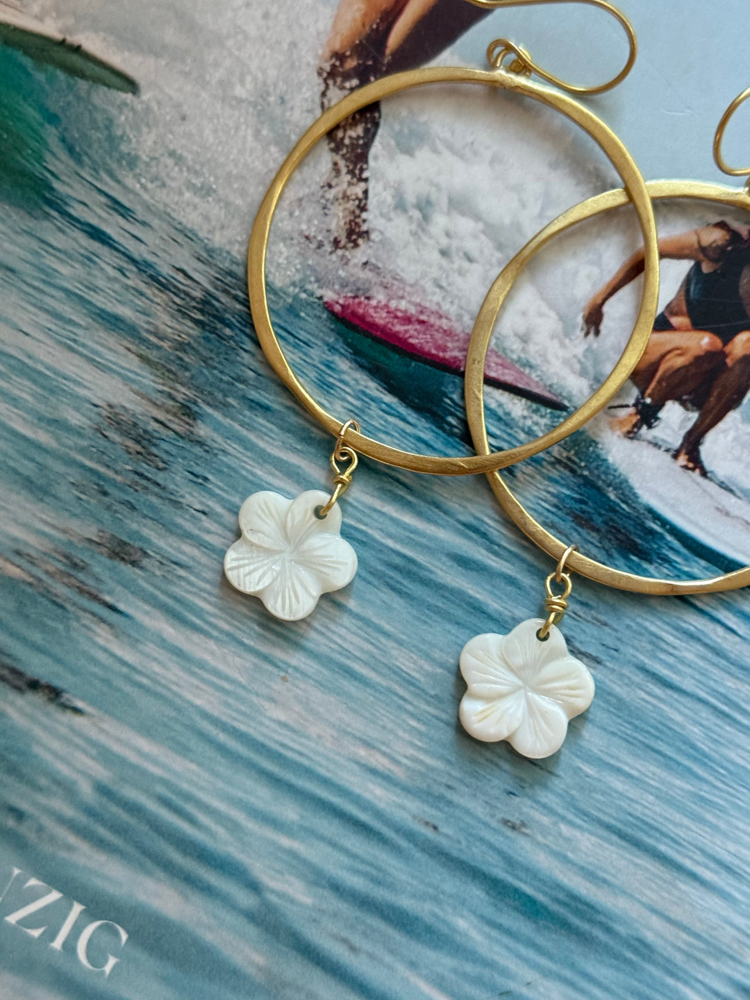 Lara L Hibiscus Glow Hoops
