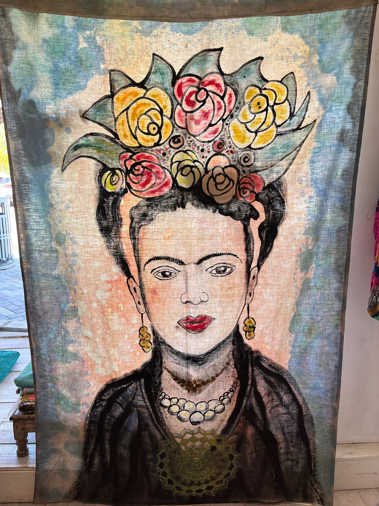 Frida kahlo hand painted canvas