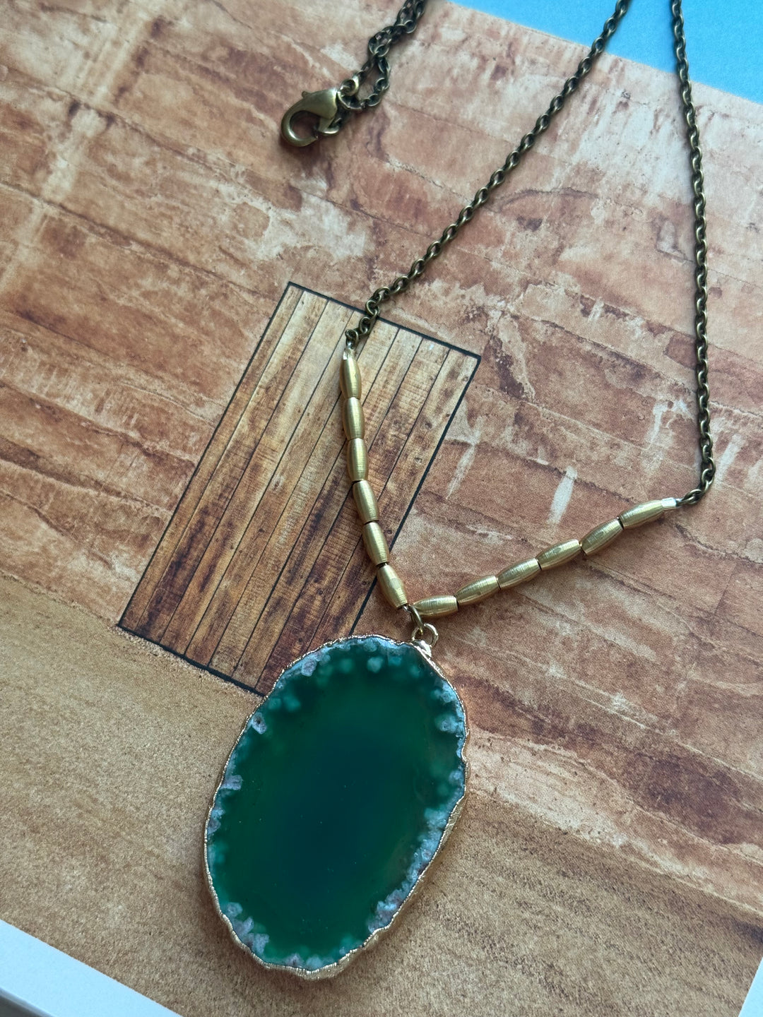 Lara L emerald Earth necklace ( from our desert collection)