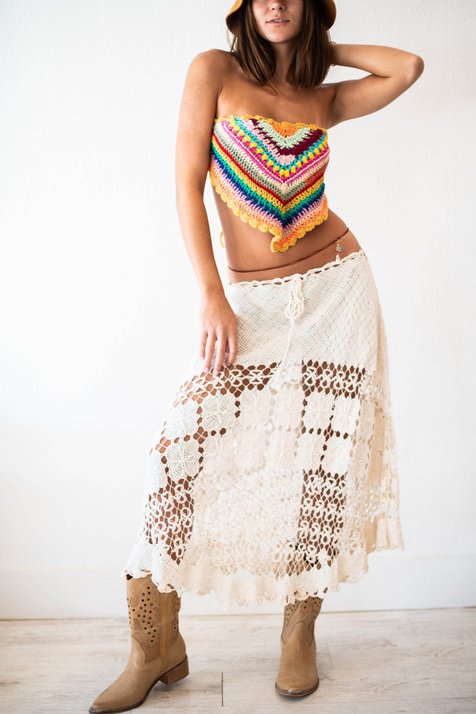 Rainbow Crochet Top
