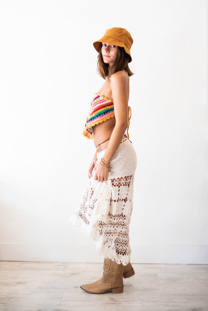 Rainbow Crochet Top