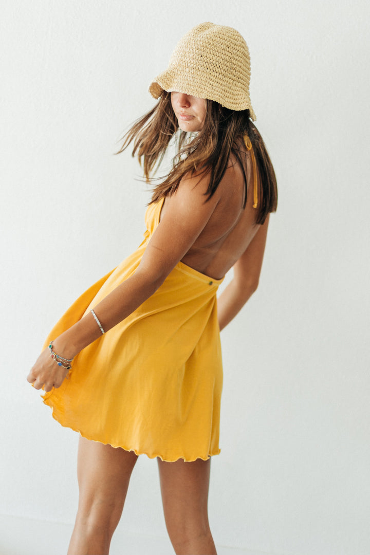 Yellow Tide Mini Dress