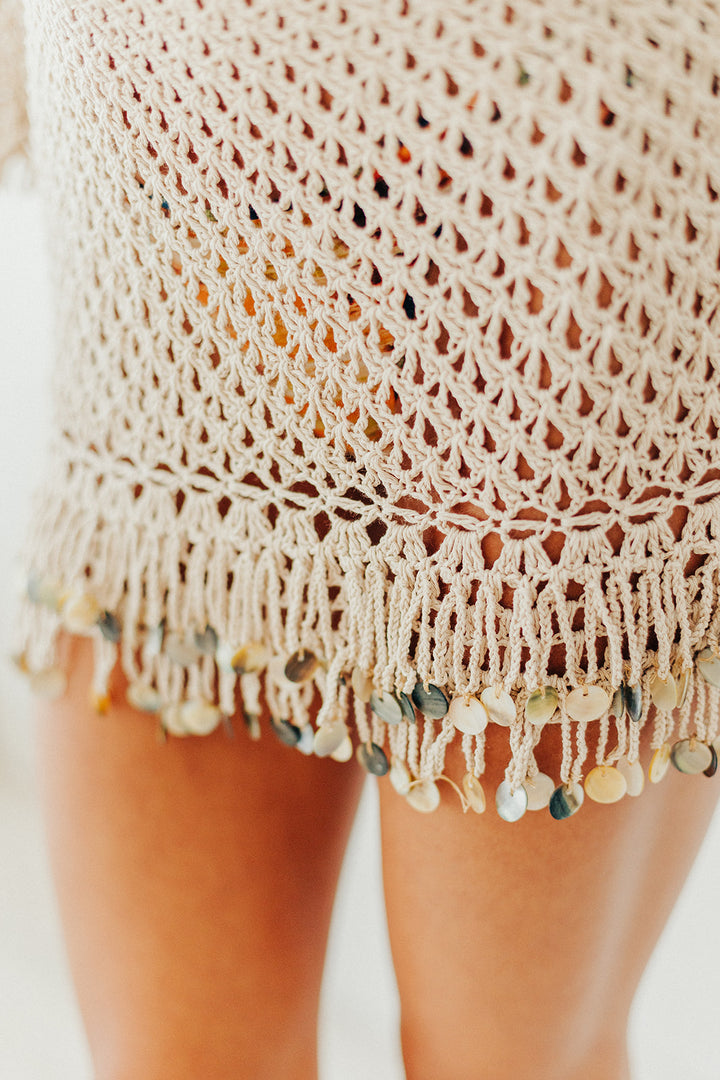 Cadiz Fringe Crochet Mini Dress