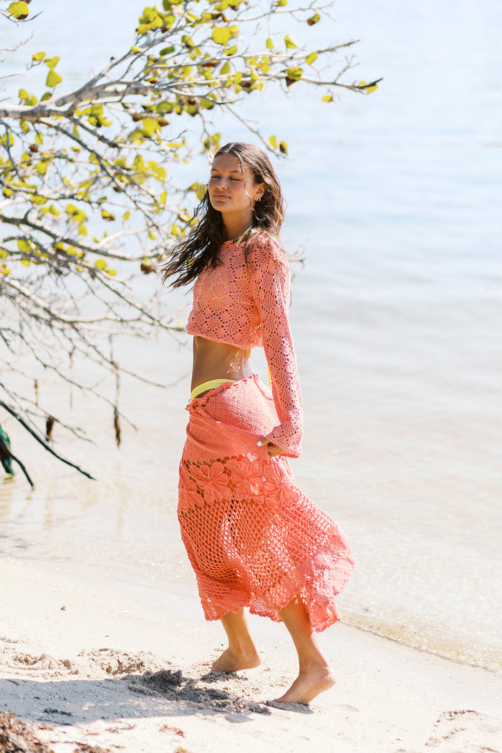 Peach Escape Maxi Skirt