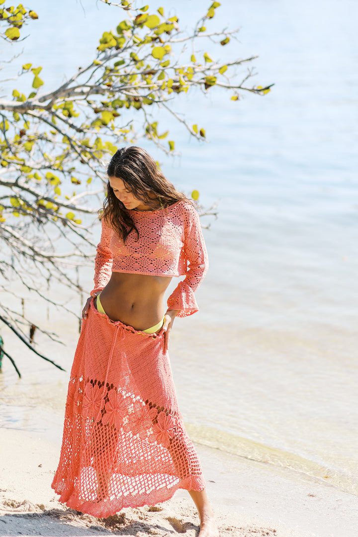 Peach Escape Maxi Skirt