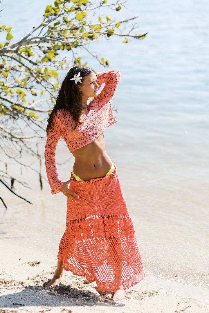 Peach Escape Maxi Skirt