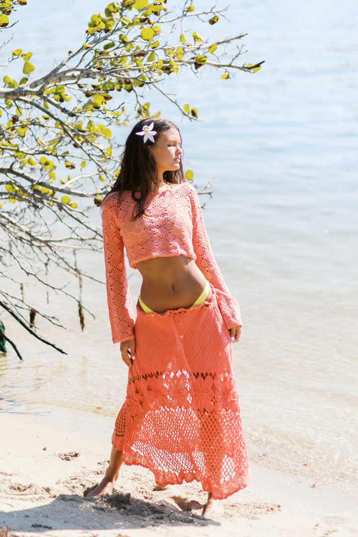 Peach Escape Maxi Skirt