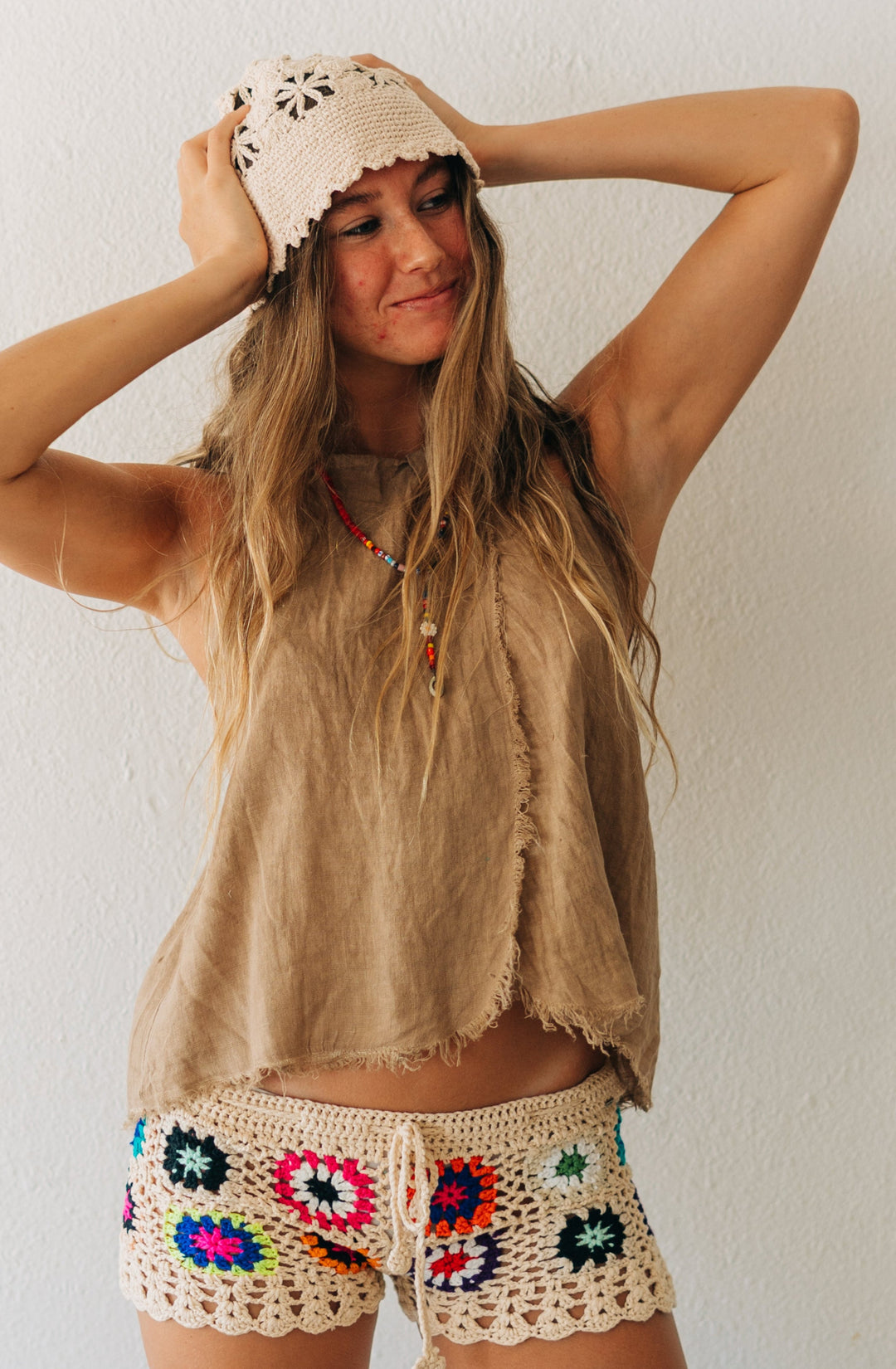Floral Crochet Bucket Hat