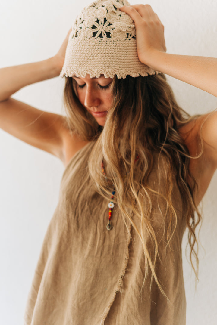 Floral Crochet Bucket Hat