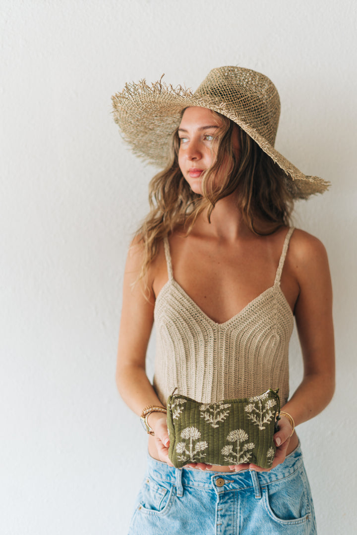 Green Block Print Bag