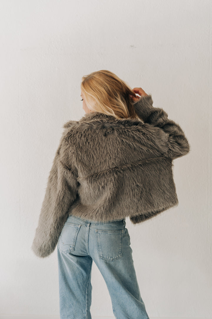 Cloud Nine Cropped Faux Fur Jacket