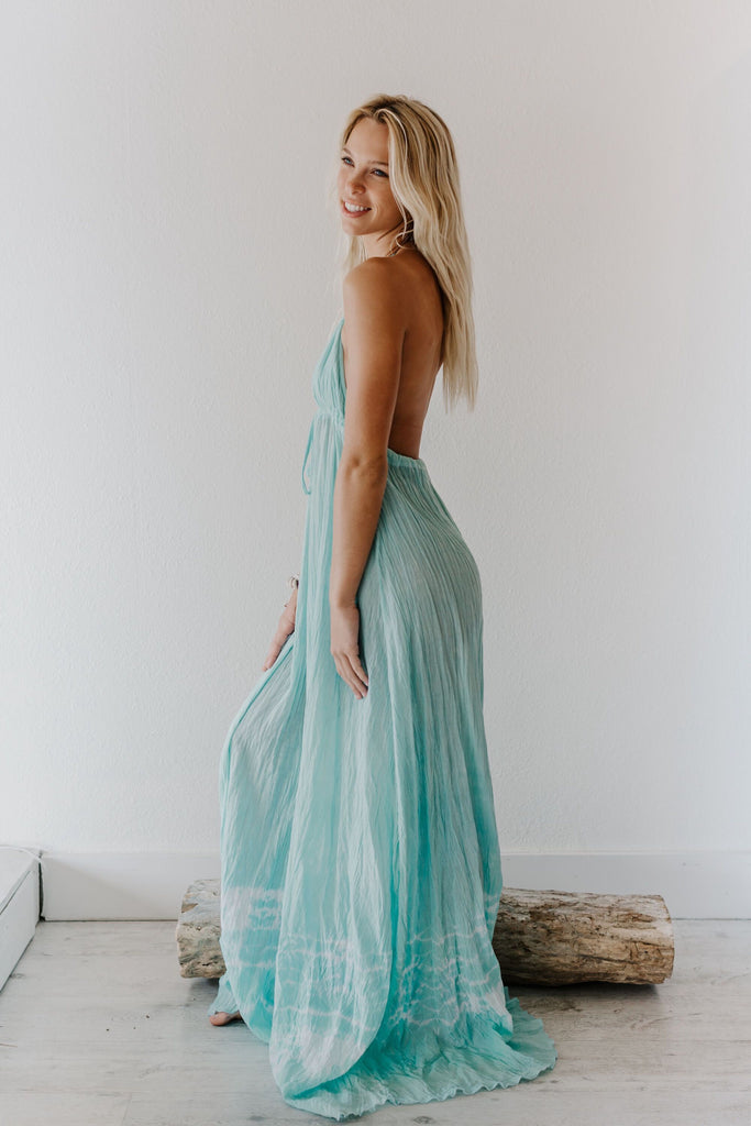 Zahara Light Teal Maxi Dress