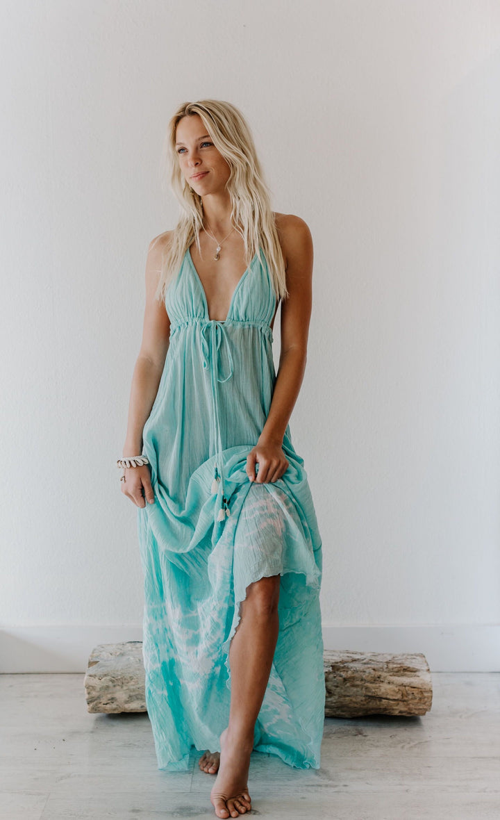 Zahara Light Teal Maxi Dress