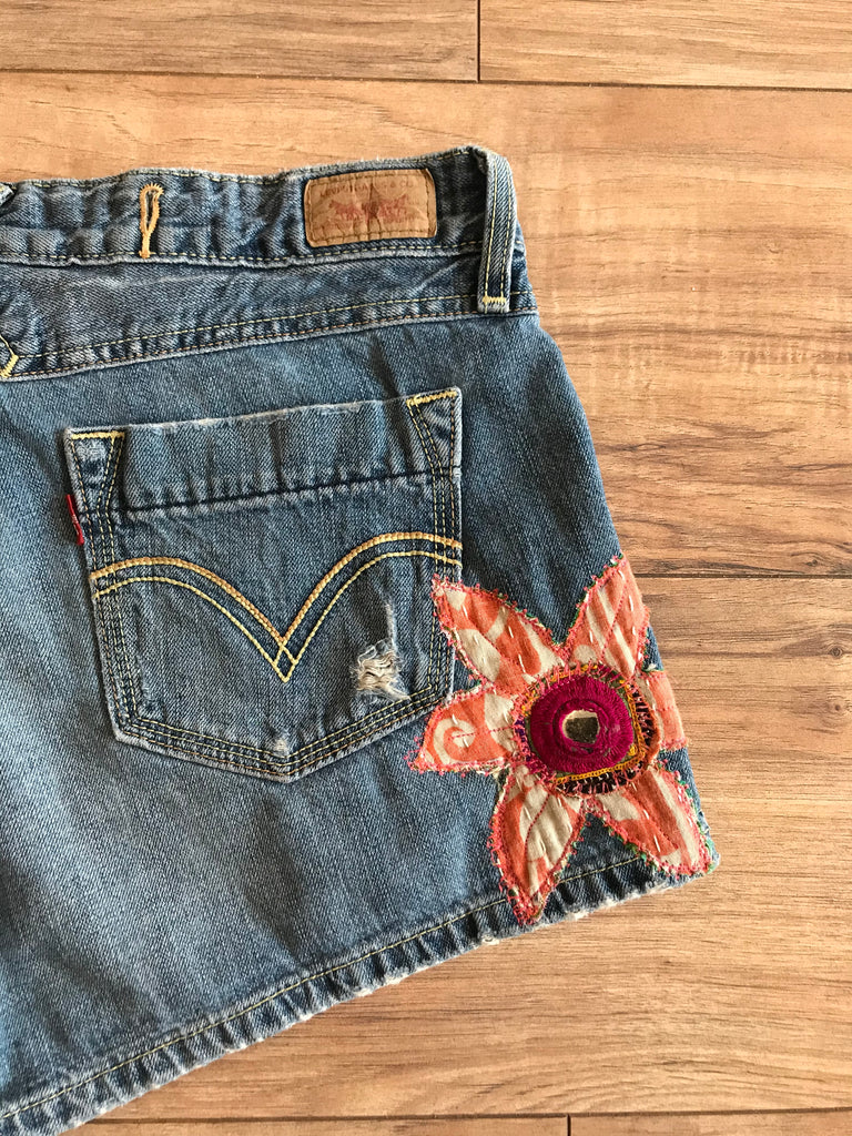 Mora Upcycled Denim Shorts