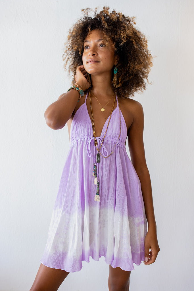 Relaxed Mini Dress In Lavender