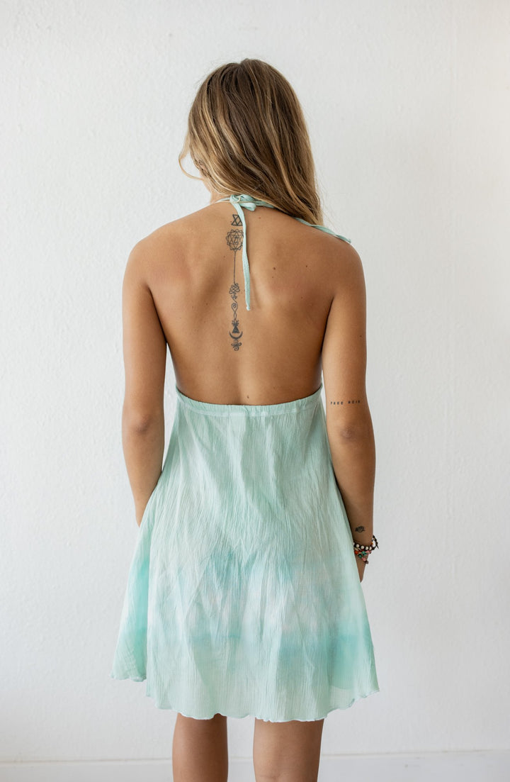 Relaxed Mini Dress in Aqua